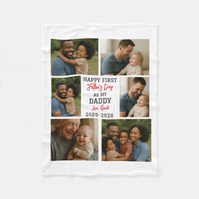 Cobertor De Velo Happy First Father Day Photo Collage (Frente)