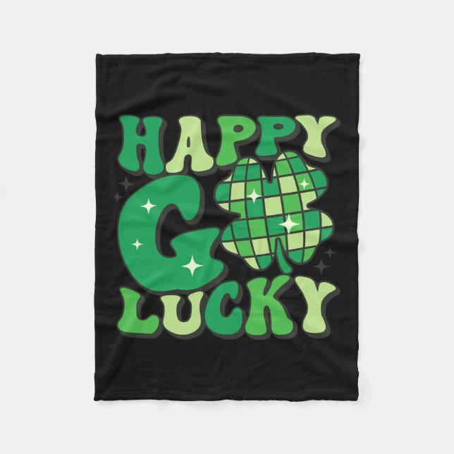 Cobertor De Velo Happy Go Lucky Shamrock Homens Dias de São Patríci (Frente)