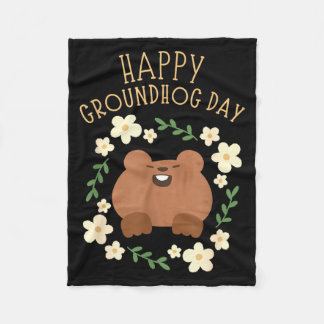 Cobertor De Velo Happy Groundhog Day - Funny Celebration