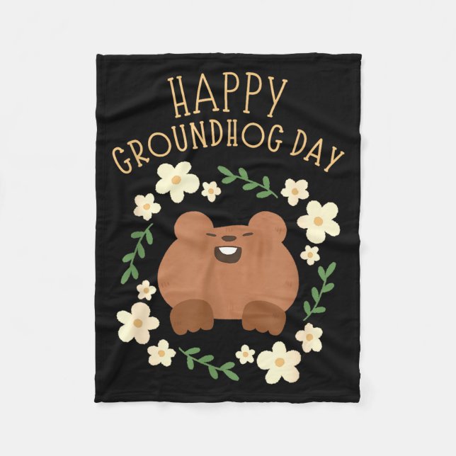 Cobertor De Velo Happy Groundhog Day - Funny Celebration  (Frente)