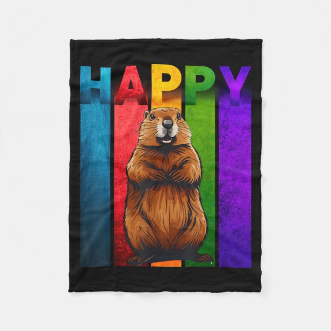 Cobertor De Velo Happy Groundhog Day Tee  (Frente)