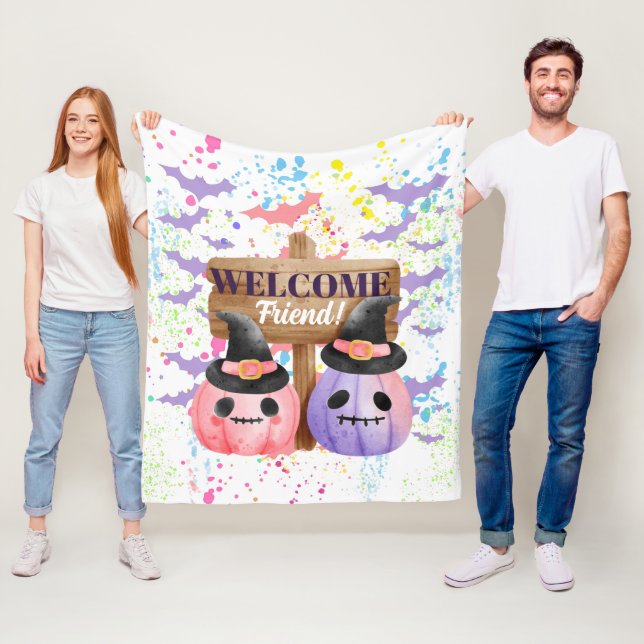 Cobertor De Velo Happy halloween pumpkin (In Situ)