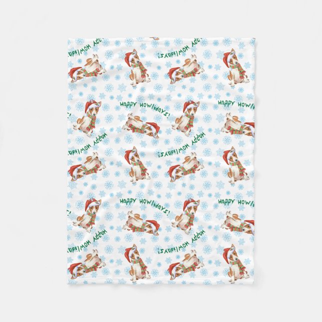 Cobertor De Velo Happy Howlidays Basenji Fleece Blanket (Frente)