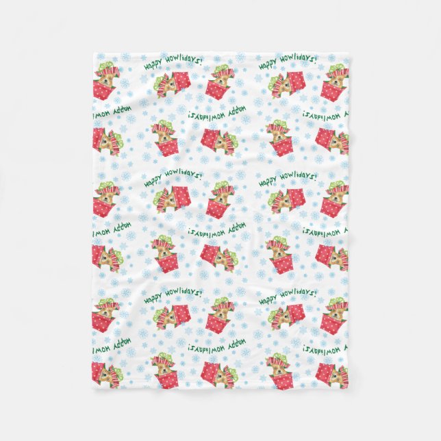 Cobertor De Velo Happy Howlidays Frenchie (Frente)