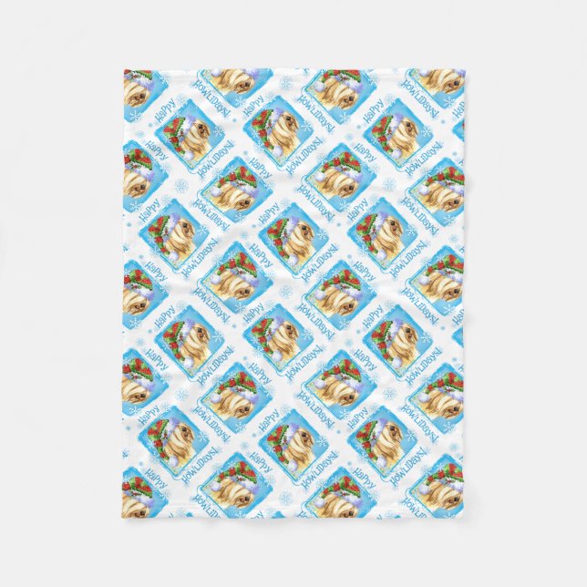 Cobertor De Velo Happy Howlidays Tibetan Terrier (Frente)