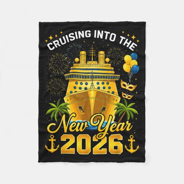 Cobertor De Velo Happy New Year 2026 Cruising Into The New Year 202 (Frente)