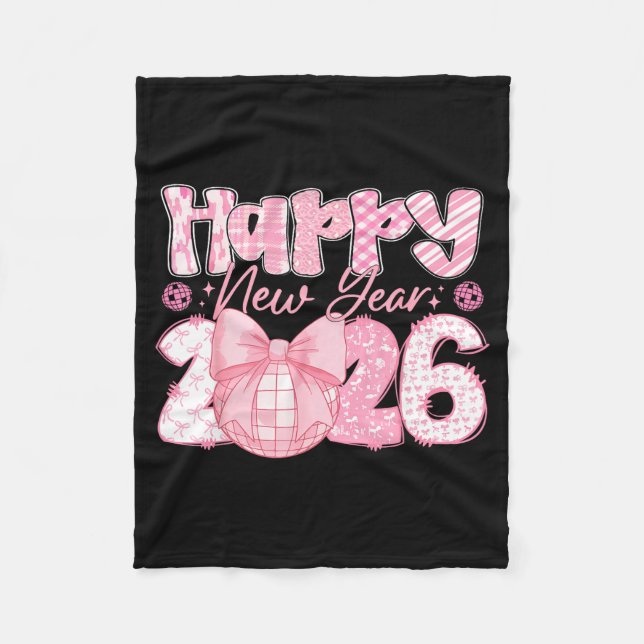Cobertor De Velo Happy New Year 2026 Eve Party Family Matching Men  (Frente)