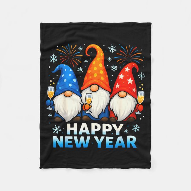 Cobertor De Velo Happy New Year 2026 Gnomes Matching Family New Yea (Frente)