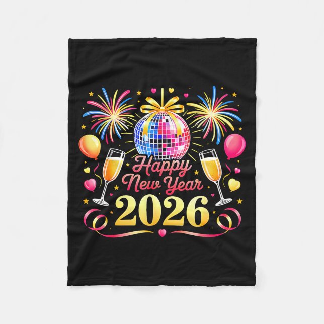 Cobertor De Velo Happy New Year 2026 New Years Eve Party Countdown  (Frente)