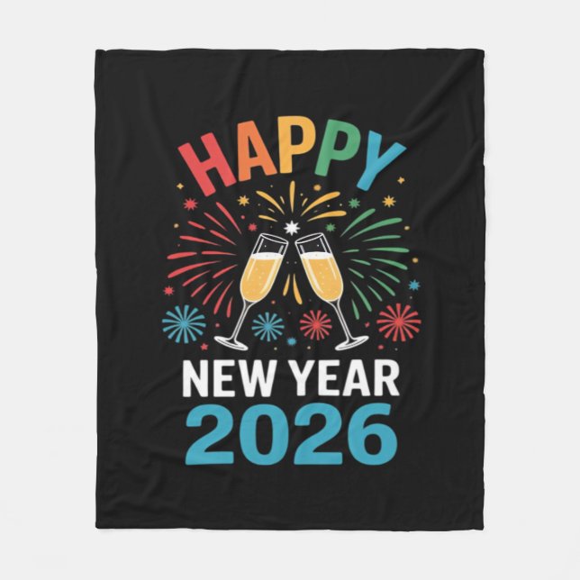 Cobertor De Velo Happy New Year 2026 Party Funny New Years Eve 2026 (Frente)