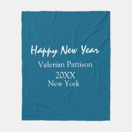 Cobertor De Velo Happy new year blue name place year boho simple 