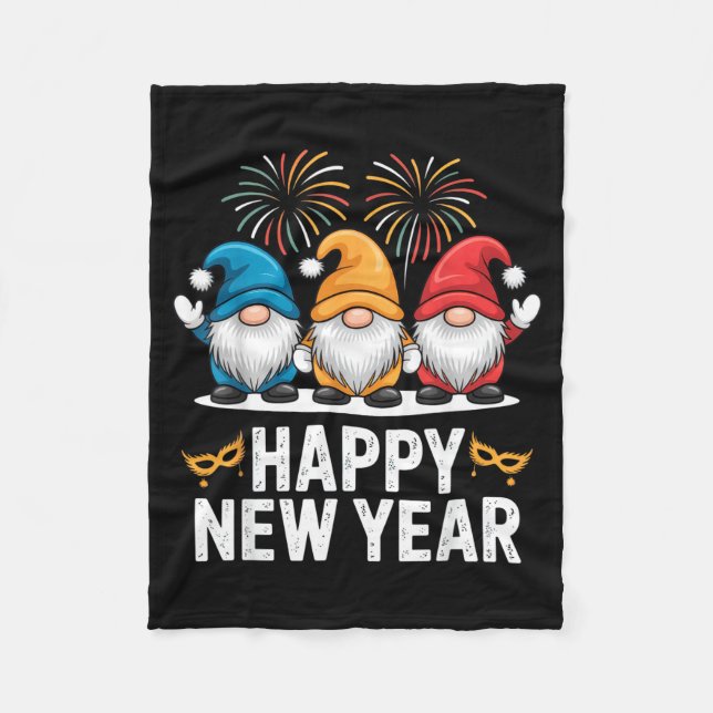 Cobertor De Velo Happy New Year Gnomes For Party Lovers And Festive (Frente)