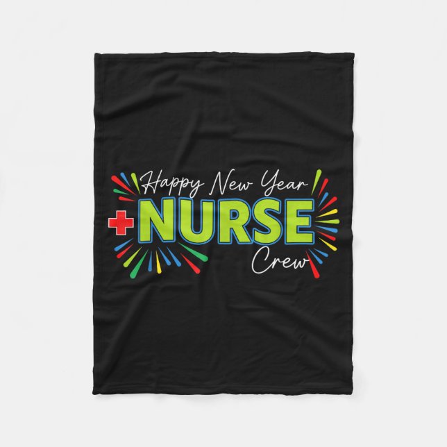 Cobertor De Velo Happy New Year Nurse Shirt, Fireworks Nurse Crew N (Frente)