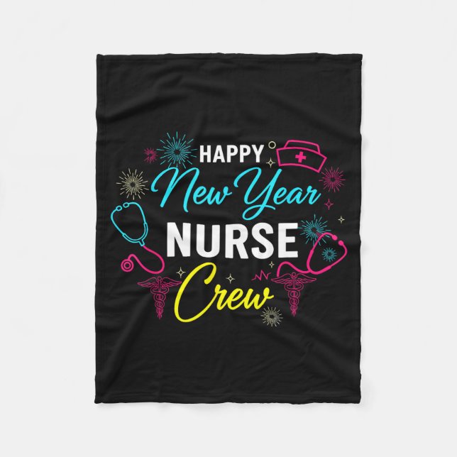 Cobertor De Velo Happy New Year Nurse Shirt, Fireworks Stethoscope  (Frente)