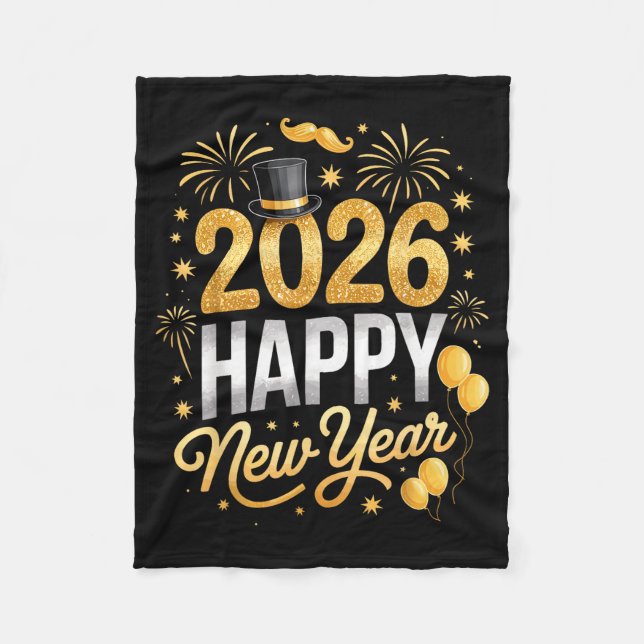 Cobertor De Velo Happy New Year Party 2026 Fireworks Family Matchin (Frente)