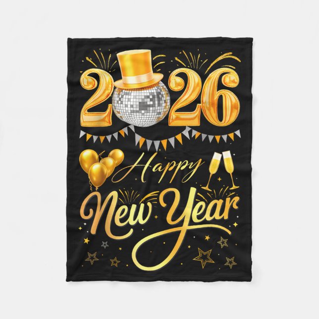 Cobertor De Velo Happy New Year Party 2026 Funny Balloon Family Mat (Frente)