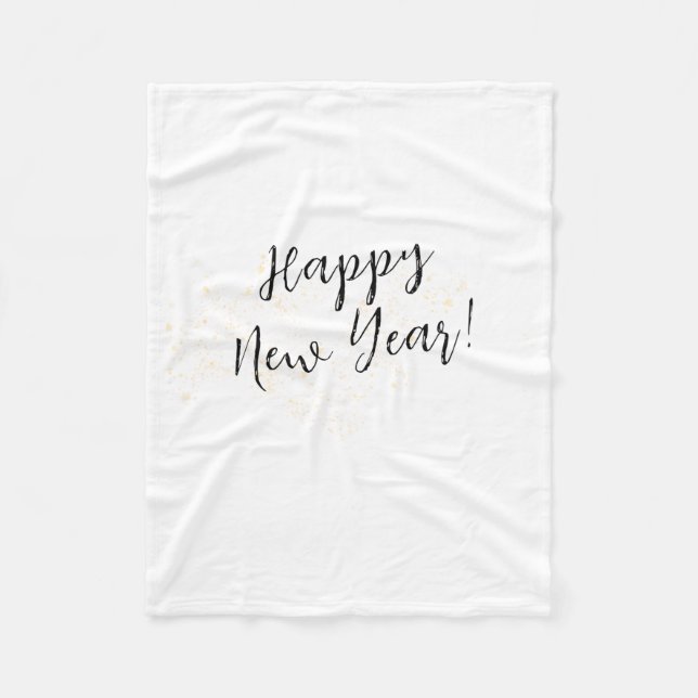 Cobertor De Velo Happy New Years Simple Calligraphy Script  (Frente)