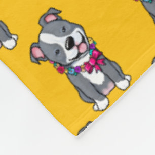 Cobertor De Velo Happy Pit Bull Fleece Blanket