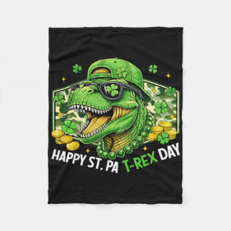 Cobertor De Velo Happy St Pat-rex Day Dinosaur Camo St Patricks Day
