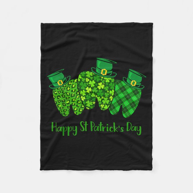 Cobertor De Velo Happy St Patrick's Day Dental Istant Tooth Irish G (Frente)