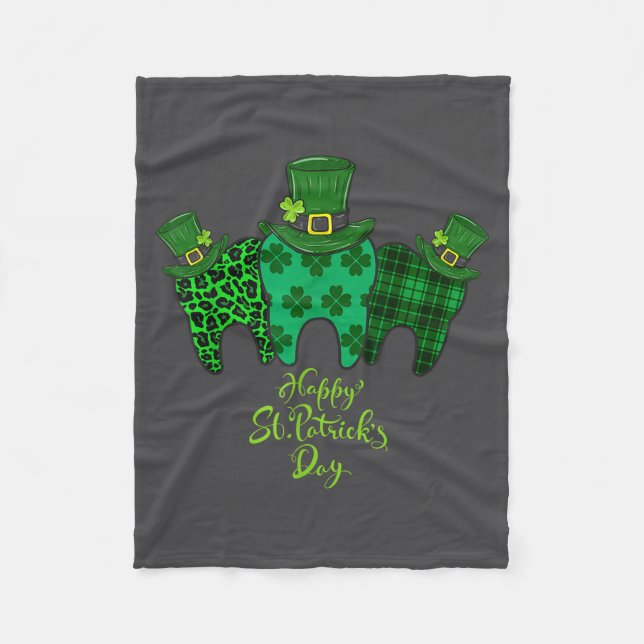 Cobertor De Velo Happy St Patrick's Day Dental Istant Tooth Patrick (Frente)