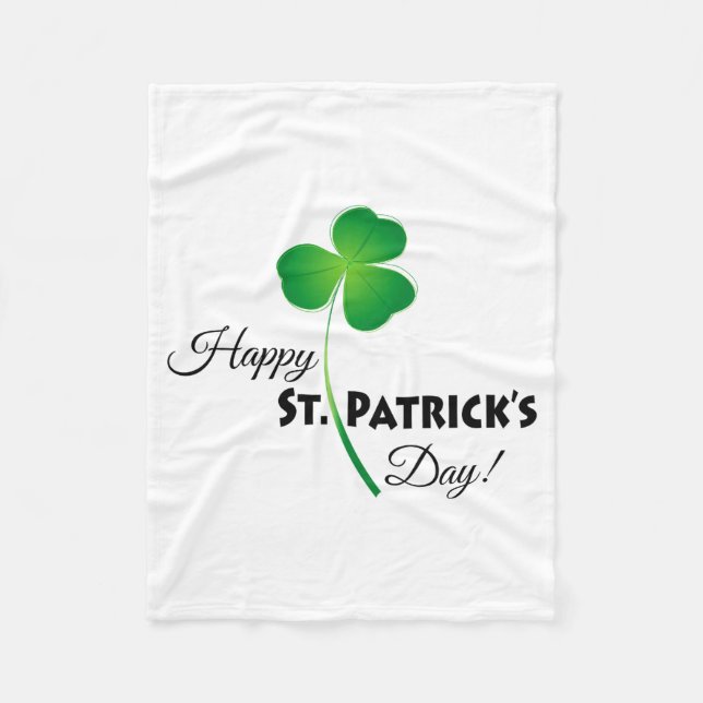 Cobertor De Velo Happy St Patricks Day With Shamrock T Shirt  (Frente)