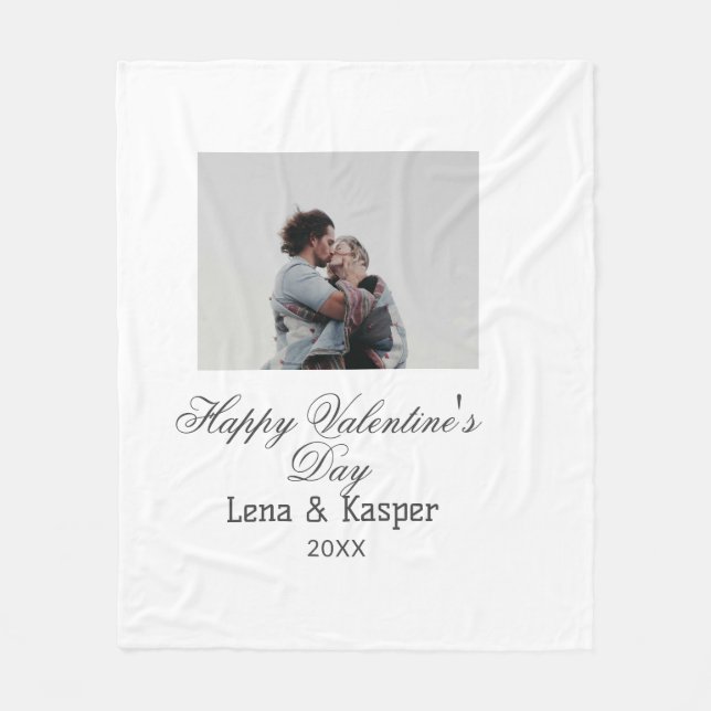 Cobertor De Velo Happy Valentine's day couple photo modern simple t (Frente)