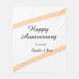 Cobertor De Velo Happy wedding anniversary orange pastel lines name