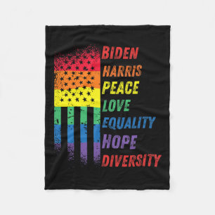 Cobertor De Velo Harris Rainbow American Flag Novelty Tee Inaugurat