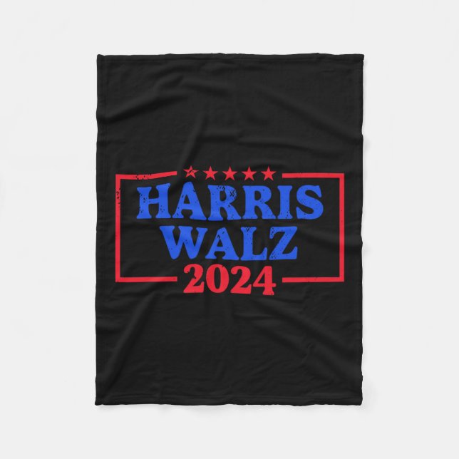 Cobertor De Velo Harris Walz 2024 Logotipo Democrata Kam (Frente)