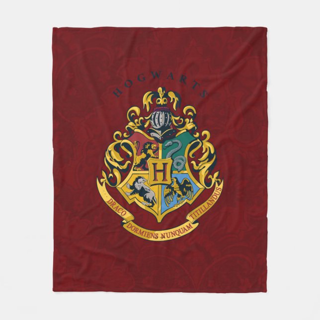 Cobertor De Velo Harry Potter | Brasão de Hogwarts - Completo (Frente)