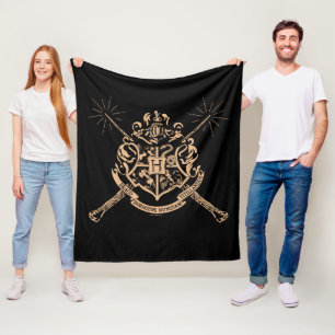 Cobertor De Velo Harry Potter Brasão de Varinhas Cruzadas de Hogw