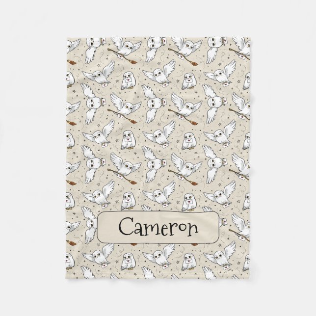 Cobertor De Velo Harry Potter | Hedwig Pattern - Baby Shower (Frente)