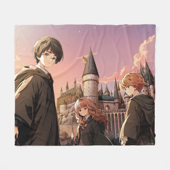 Cobertor De Velo HARRY POTTER™ Hermione & Ron HOGWARTS™ Cena de Ani (Frente (Horizontal))