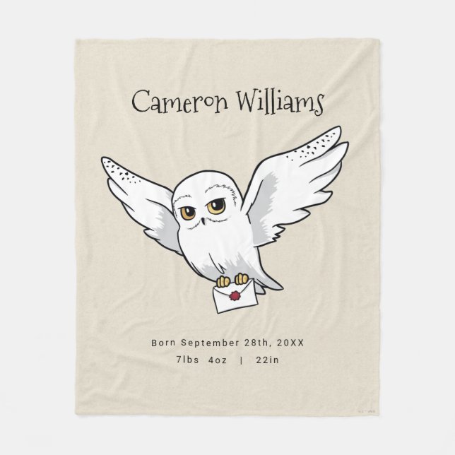 Cobertor De Velo Harry Potter | Personalized Hedwig (Frente)