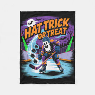 Cobertor De Velo Hat Trick Ou Doce Piada de Hockey no Gelo Fantasma