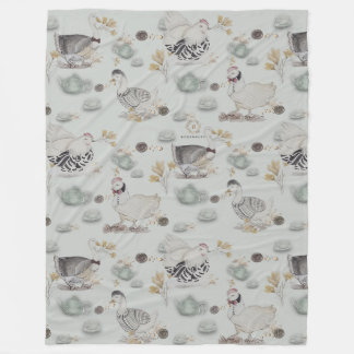 Cobertor De Velo Haute Couture Ducks & Chicken Fleece Blanket