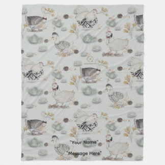 Cobertor De Velo Haute Couture Ducks & Chicken Fleece Blanket
