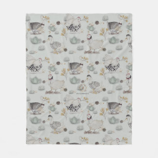 Cobertor De Velo Haute Couture Ducks & Chicken Fleece Blanket