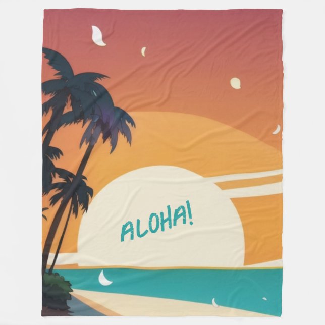 Cobertor De Velo Havaiano/Aloha/Tropical/praia (Frente)