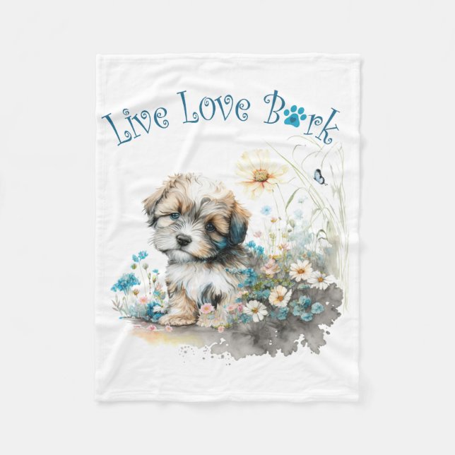 Cobertor De Velo Havanese Dog Mãe Floral (Frente)
