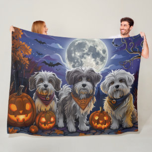 Cobertor De Velo Havanese Halloween Spooky
