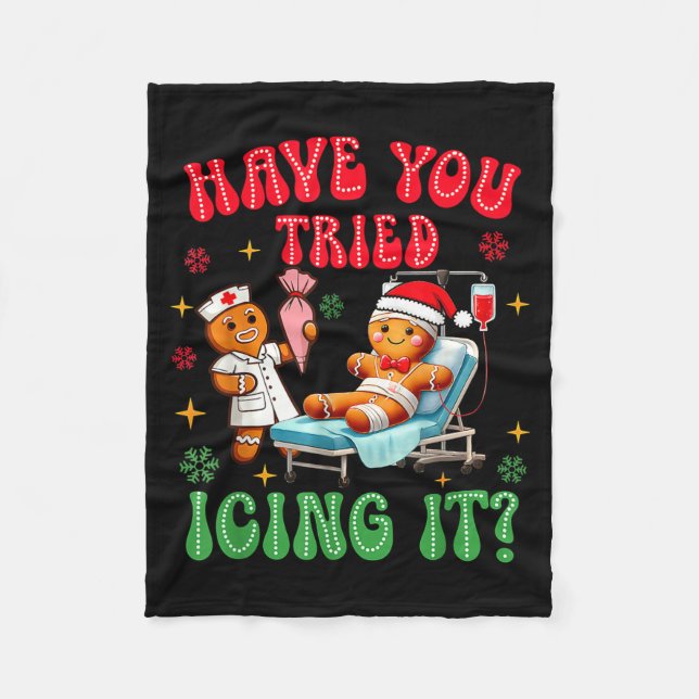 Cobertor De Velo Have You Tried Icings It Gingerbread Nurse Christm (Frente)