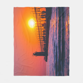 Cobertor De Velo Haven do Sul, MI Lighthouse Fleece Blanket