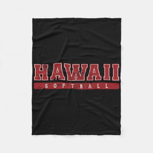 Cobertor De Velo Hawaii Softll Vermelho Texto Antigo  (Frente)