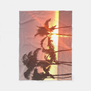 Cobertor De Velo Hawaii Sunset Projetado Fleece Blanket