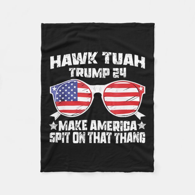 Cobertor De Velo Hawk Tuah Funny Viral Humor Meme Girl 24 Tua (Frente)