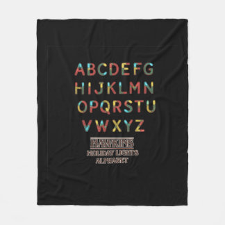 Cobertor De Velo Hawkins Holiday Lights Alphabet Fleece Blanket