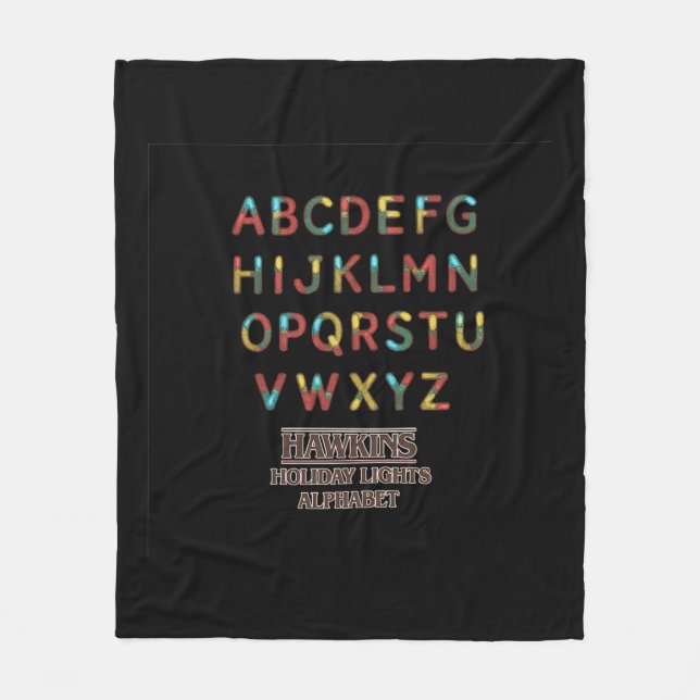 Cobertor De Velo Hawkins Holiday Lights Alphabet Fleece Blanket (Frente)