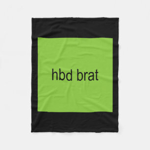 Cobertor De Velo Hbd Brat Birthday Green Engraçado Meme Gen Z Adult